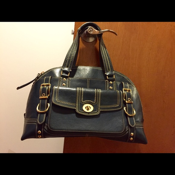 Coach Handbags - COACH Miranda Blue Leather Satchel/Tote | 11085